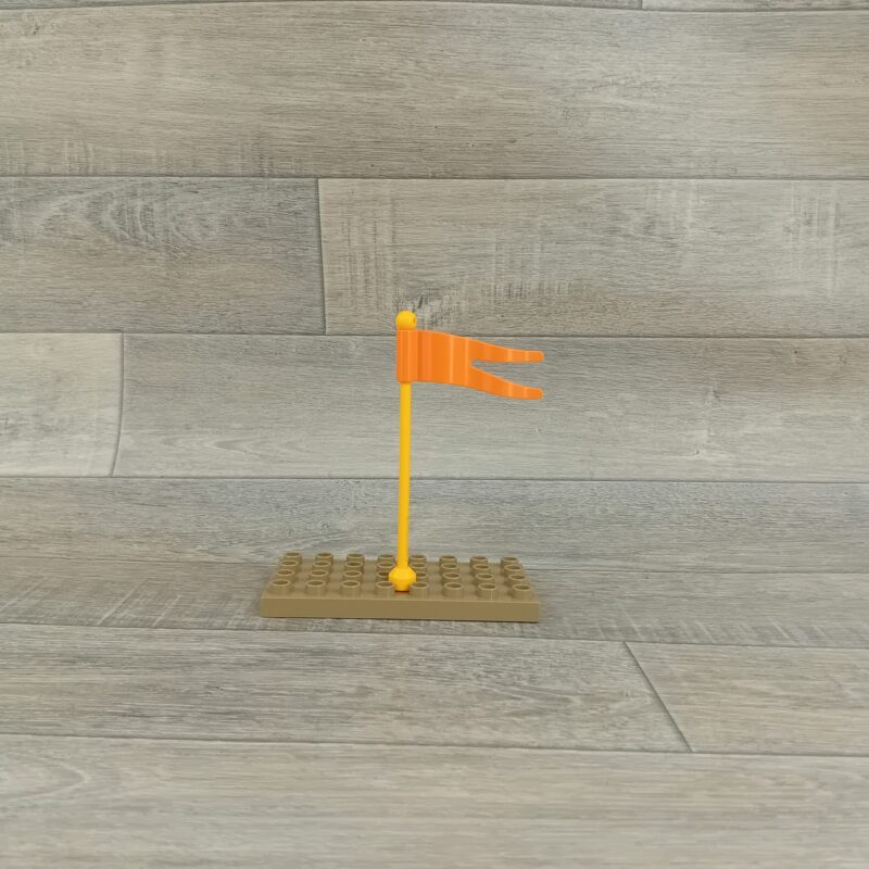 Duplo oranje vlag en vlaggenmast