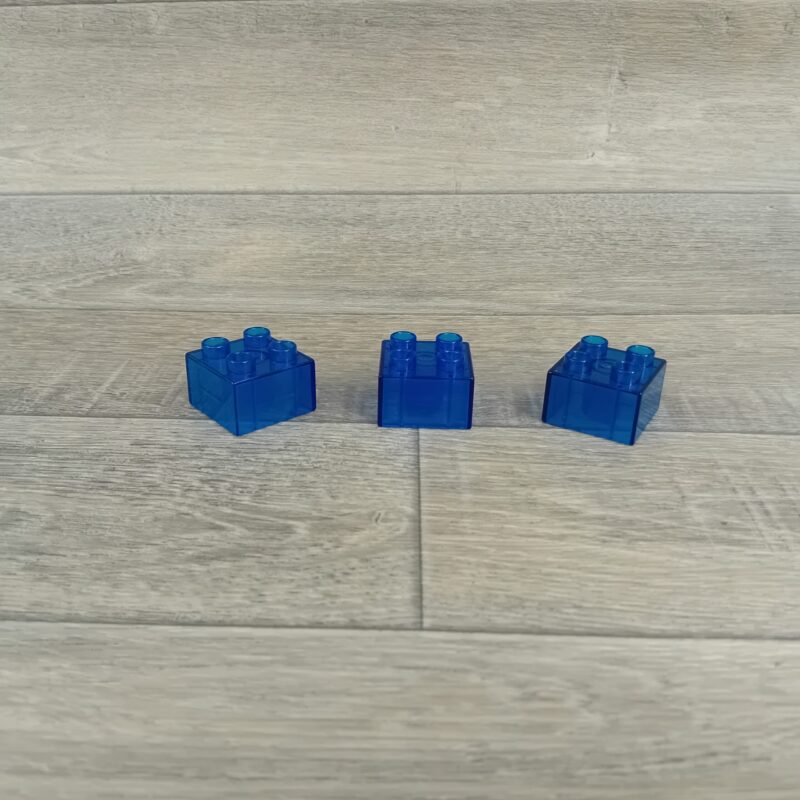 Duplo 4 nops blok donkerblauw doorzichtig