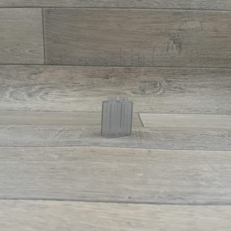 Duplo 2 nops blok hoog doorzichtig met glitters