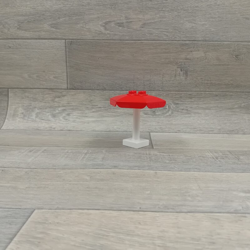 Duplo parasol rood met witte standaard