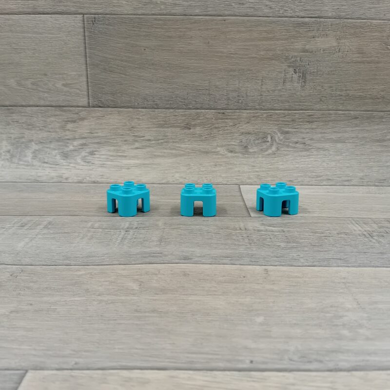Duplo medium azuurblauw krukje