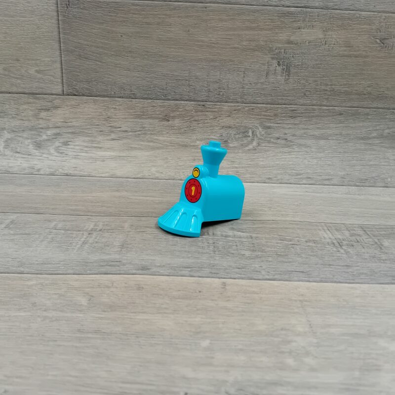 Duplo medium azuurblauwe voorkant met stoomfluit van trein met cijfer 1