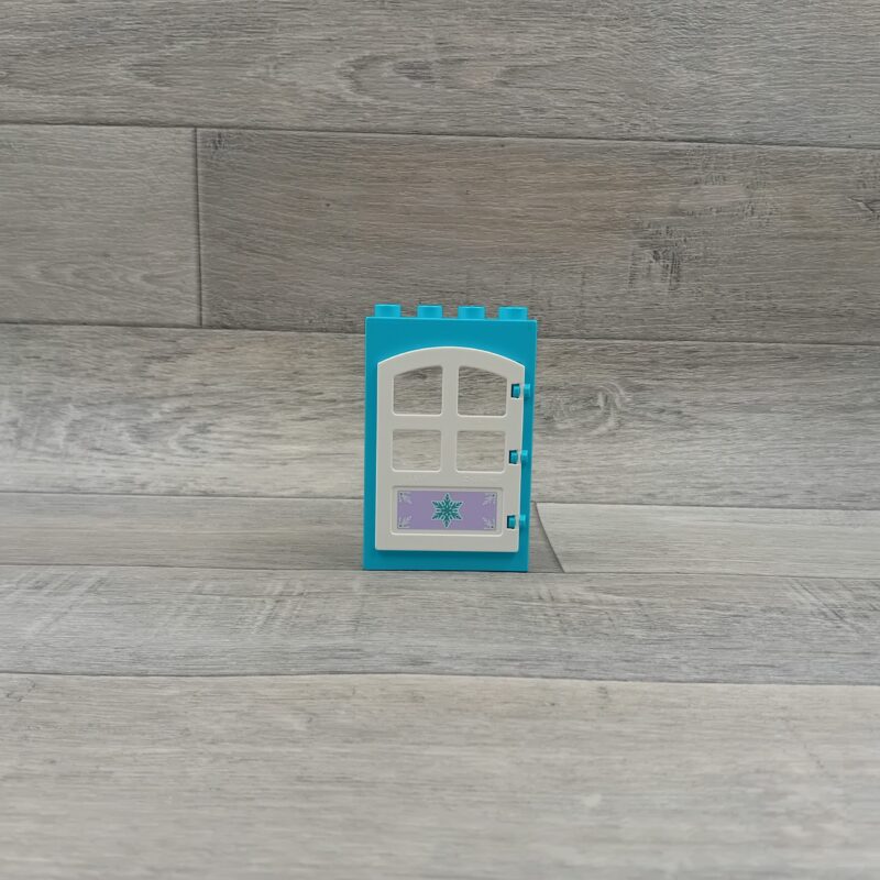 Duplo medium azuurblauwe deur met witte deur 2 x 4 nops