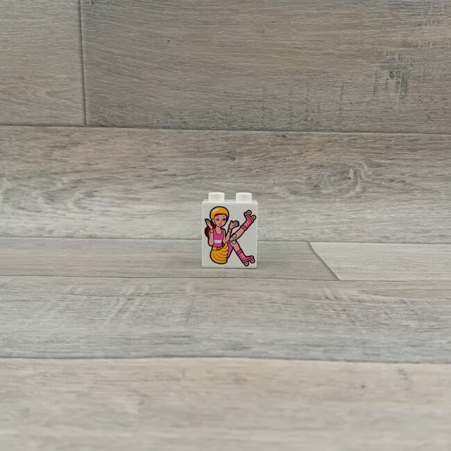 Duplo blok met afbeelding wit skeeleren