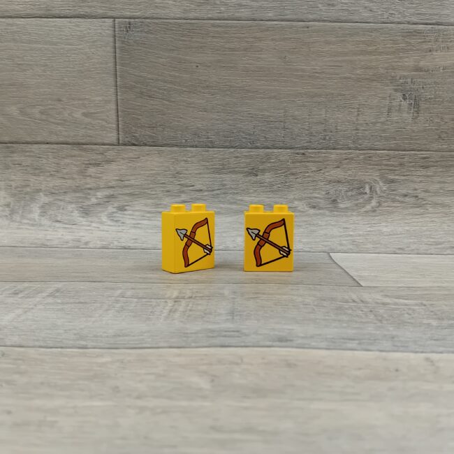 Duplo blok met afbeelding geel pijl en boog indianen
