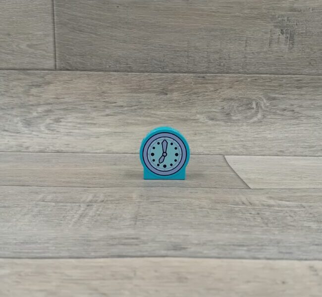 Duplo blok met afbeelding medium azuurblauw klok