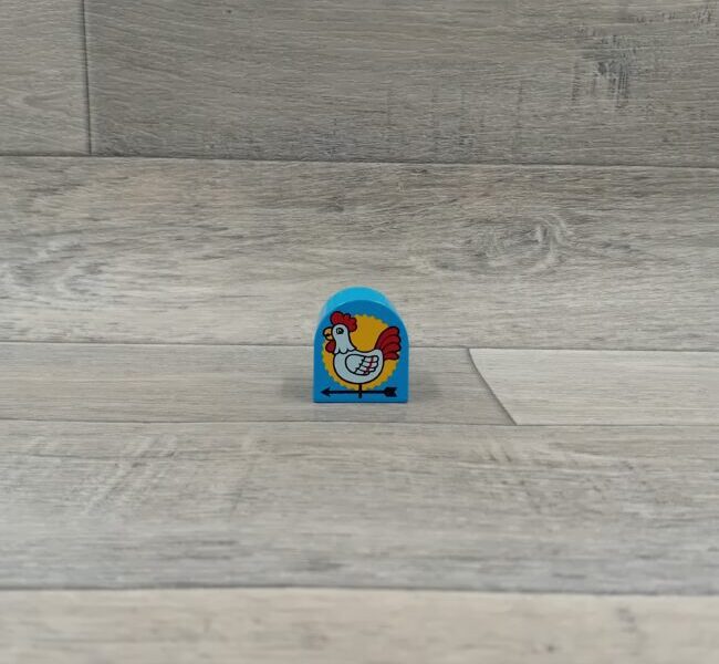 Duplo blok met afbeelding medium azuurblauw haan