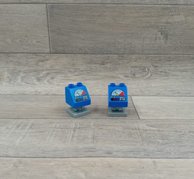 Duplo blok met afbeelding blauw meter op standaard