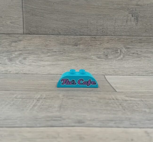 Duplo blok met afbeelding medium azuurblauw Flo's Cafe