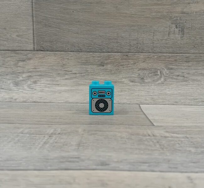 Duplo blok met afbeelding medium azuurblauw stereo radio