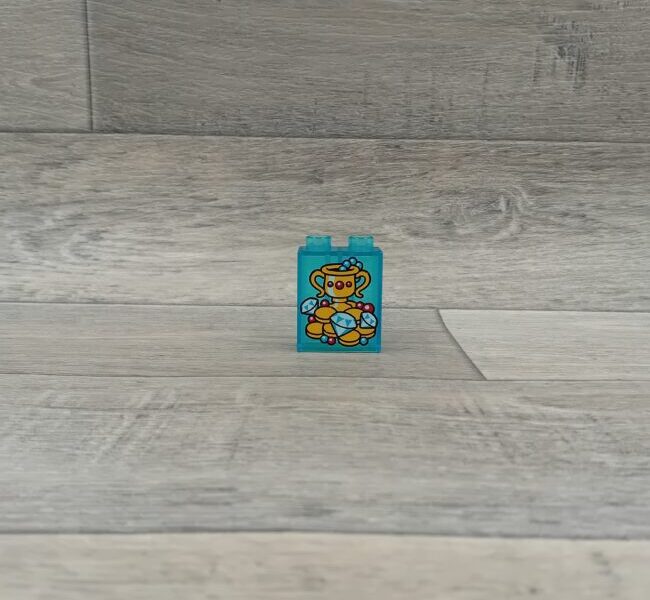 Duplo blok met afbeelding doorzichtig blauw juwelen