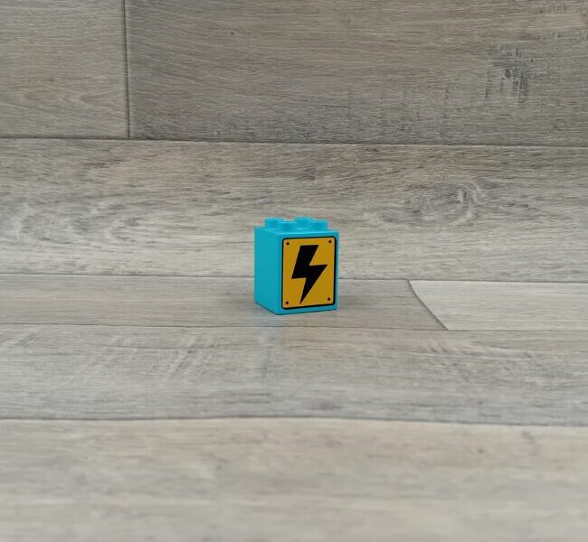 Duplo blok met afbeelding medium azuurblauw electriciteit
