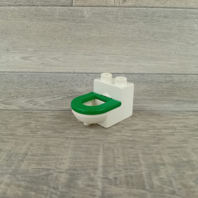 Duplo wit toilet wc met groene bril