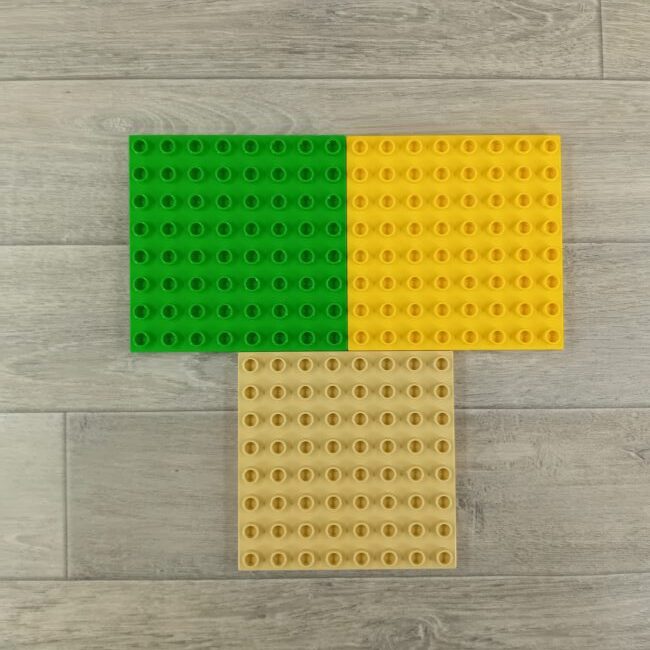 Duplo set bestaande uit 3 bouwplaten 8 x 8 nops
