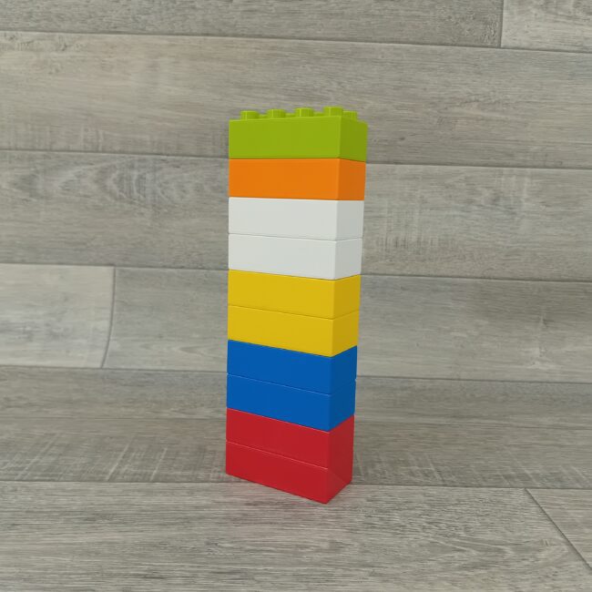 Duplo set 10x 8 nops blokken diverse kleuren